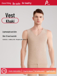 Voki&scaron;kas vilnos terminis &scaron;ilko-ka&scaron;myro liemenė - Unisex, Besiūlė, Su pūkeliu, &Scaron;ilta rudeniui ir žiemai XL [Weight 130-150 lbs] beige