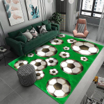 3D futbolo aik&scaron;tės kilimas vaikų kambariui Mink&scaron;tas grindų kilimėlis, mikropluo&scaron;tas, didelis kilimas vaikams, plaunamas kūdikių kambario žaidimų kilimėlis berniukams 160cm x 230cm