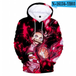 Anime Hoodie Demon Slayer vyri&scaron;kas megztinis su spausdintu dvigubos spalvos megztinis Unisex megztinis Harajuku Cartoon laisvalaikio palaidinės L