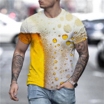 Vyri&scaron;ki mar&scaron;kinėliai 3d marginti alaus mar&scaron;kinėliai vyrams Juokingi vyri&scaron;ki mar&scaron;kinėliai Kasdieniai vasaros gatvės apranga Unisex mar&scaron;kinėliai Top vyri&scaron;ki drabužiai L