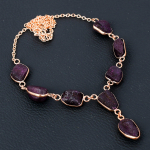 Kashmiri Ruby Natural Gemstone Handmade Copper Jewelry Necklace 18 t7e01