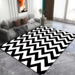 &Scaron;iaurieti&scaron;ki juodai balti dantyti ra&scaron;to kilimai svetainei, mink&scaron;ti, skalbiami, neslystantys, didelio ploto kilimai miegamojo dekoravimui, namų kilimėlis 80X120CM