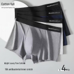 Men's Antibacterial Cotton Boxer Briefs (4-Pack) 3XL
