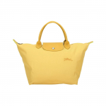 Longchamp Le Pliage Vienspalvė Siuvinėtas Logotipas Spaudė Užsegamas Dangtelis Perdirbtas Poliamido Drobės Koldūno Formos Pirkinių Krep&scaron;ys Vidutinio Dydžio Moteri&scaron;kas Pirkinių Krep&scaron;ys Geltonas 1623919A81 Yellow