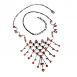 Les Tr&eacute;sors De Lily [D9996] - Collier Cr&eacute;ateur 'Ros&eacute;e' Rouge raudona