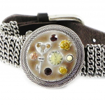 Les Tr&eacute;sors De Lily [H9836] - Bracelet Cr&eacute;ateur 'Babouchka' beige marron argent&eacute;