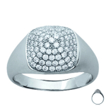 Bague argent 'Sissi' blanc argent&eacute; (rhodi&eacute;) - 12x12 mm