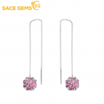 SACE GEMS Klasikiniai vario lydinio cirkonio auskarai moterims Vestuvių dovanos rožinė