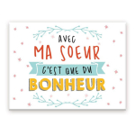 Les Tr&eacute;sors De Lily [A3626] - Magnet c&eacute;ramique 'S&oelig;ur' multicolore (avec ma s&oelig;ur c'est que du Bonheur) - 8x6 cm įvairiaspalvis