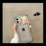 Cute Bear Animacinio triu&scaron;io kortelių laikiklio piniginės telefono dėklas, skirtas iPhone 11 12 13 Pro Xs Max Xr 7 8 Plus mink&scaron;tas TPU smūgiams atsparus dėklas For Xs Max