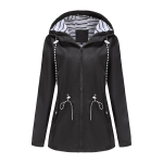 Moteri&scaron;ki džemperiai su gobtuvu, juostelėmis sutraukiama virvele, vandeniui atstumiančia vėjo striuke ilgomis rankovėmis, per didelėmis palaidomis lietpalčiais vidutinio ilgio, užtrauktuku, neperpučiamos nuo vėjo striukės 2XL