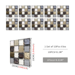 10 vnt mozaikinių plytelių lipdukas vandeniui atsparus lipnus sienų dekoras virtuvei ir vonios kambariui &ndash; alyvai atsparus sienos lipdukas 10X10cmX10Pcs