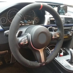 Juodos zom&scaron;os odinis automobilio vairo dangtis skirtas BMW F87 M2 F80 M3 F82 M4 M5 F12 F13 M6 F85 X5 M F86 F33 X6 M F30 M Style 2