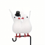 1 pora imituotų baltųjų balandžių vestuvių Mažų baltųjų balandžių vestuvių prekybos centro Kalėdų eglute papuo&scaron;tų plunksnų balandžių, i&scaron;skleidusių sparnus į balandžių poras balta