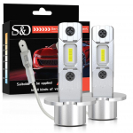 2vnt H1 H3 LED automobilių priekinių žibintų lemputės be ventiliatoriaus rūko žibintai 20000Lm 40W dieninis žibintas ypač ry&scaron;kus rūko žibintas 6000K baltas 3000k geltonas 12V H3