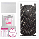 apgo Protective Skin Sticker for the back+sides compatible with Oppo Reno, Full Wrap Film, Foil, Vinyl - Pattern Carbon Black Pixel