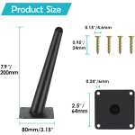 Pakuotėje yra 4 baldų kojos, 20 cm kūgio pasvirusios / vertikalios baldų kojelės, keičiamos spintelės kojelės, sofos pėda 20cm juoda
