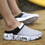 Mados Vasaros tinkliniai batai Vyri&scaron;ki sandalai paplūdimio &scaron;lepetės Vyri&scaron;ki sportbačiai Vyri&scaron;ki Zuecos Sandalias Zapatos Hombre 45 &scaron;viesiai pilka spalva