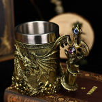 Dragon Warrior Beer Cup Europos ir Amerikos mitai ir legendos Vakarų Dragon Mark kavos puodelis Dragon Sword alaus puodelis 600ml varis