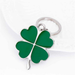 Patricks Day Lucky Clover Green Color 316L Nerūdijančio plieno raktų pakabukas Automobilio raktų priedai