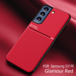 Skirtas Samsung Galaxy S 21 FE dėklui, automobiliniam laikikliui magnetinės plok&scaron;telės odinis telefono dėklas, skirtas Samsung S21 FE S21FE S 21FE 5G 6.4 galinis dangtelis For Galaxy S21 FE raudona