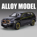 1:24 BMW XM visureigio lydinio sportinio automobilio modelis, metalinis automobilio modelio imitacija, garsas ir &scaron;viesa, atplė&scaron;iama kolekcija, vaikų žaislai, berniukų dovana juoda