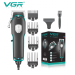 Profesionalus vyri&scaron;kas didelės galios laidinis plaukų kirpimo ma&scaron;inėlė riebaluotiems plaukams, saloninė elektrinė plaukų kirpimo ma&scaron;inėlė su kelių dydžių ribojančiomis &scaron;ukomis ir reguliuojamais peiliukais juoda