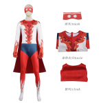 Helovino kostiumai Megamindo Cosplay Kombinezonas ir Apsiaustas Metro Miesto Anime Filmo Superherojus Bodis Karnavalo &Scaron;ventės Cos Apsirengimas XL 55-60kg mėlyna