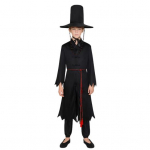 1 Rinkinys Juodo Medžiotojo Kostiumo Rinkinys Gerai Pagaminti Tradiciniai Drabužiai Vaidmenų Rekvizitai Paltas Kelnės Skrybėlė Grandinėlė Aksesuarai 110 cm