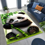 Mielas panda bambuko ra&scaron;to grindų kilimėlis, mink&scaron;tas, skalbiamas, neslystantis, dėmėms atsparus kilimas svetainei, miegamajam, vaikų kambariui, namų dekoravimui 120x160cm