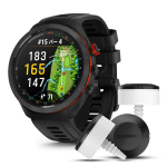 Garmin Approach S70 47mm CT10 Golfo laikrodis su GPS, Suica kortele ir Virtualiu caddy riboto laiko pasiūlymas Juodas/Approach (3 pakuotės) Žemėlapis, Palaikymas, (Produktas juoda