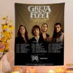 Greta Van Fleet Roko Grupės Animacinis Gobelenas Menas Mokslinės Fantastikos Kambarys Namų Dekoras Menas Namų Dekoras 125x150cm (50x60in)