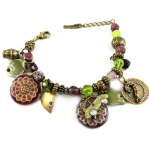 Les Tr&eacute;sors De Lily [E2586] - Bracelet Cr&eacute;ateur 'Tour du Monde' Violet Vert