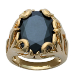 Bague Plaqu&eacute; Or 'Black Queen' Noir Dor&eacute; - 20 mm