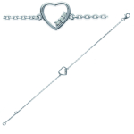 Les Tr&eacute;sors De Lily [J0091] - Bracelet Argent 'Love' blanc argent&eacute; (rhodi&eacute;) - 9x9 mm