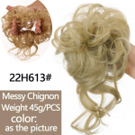 LUPU blondinės juodos plaukų juostelės Netvarkingos garbanotos &scaron;ignoninės bandelės sintetiniai &scaron;erpetojimai netikri plaukų gabaliukai moterims sintetinis plaukų priauginimas 1PC