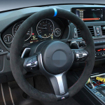 Juodos zom&scaron;os odinis automobilio vairo dangtis skirtas BMW F87 M2 F80 M3 F82 M4 M5 F12 F13 M6 F85 X5 M F86 F33 X6 M F30 M Style 3