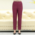 L~5XL Vidutinio amžiaus ir pagyvenusiems žmonėms &scaron;ilta žiema mama storėjančios kelnės žemyn kelnės Moteri&scaron;kos auk&scaron;to juosmens didelio dydžio &scaron;iltos kelnės