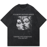 2024 m. &bdquo;Streetwear&ldquo; &bdquo;Žmogaus veidas veidrodyje&ldquo; unisex mar&scaron;kinėliai