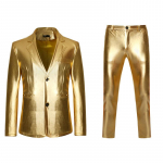 Vyri&scaron;ki blizgūs auksiniai 2 dalių kostiumai, kelnės Terno Masculino mados vakarėlis DJ klubo suknelė Smokingas kostiumas vyri&scaron;kas scenos dainininkas drabužiai XL