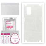 apgo Protective Skin Sticker for the back+sides compatible with Oppo A72, Full Wrap Film, Foil, Vinyl - Pattern White Fabric