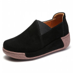 Moteri&scaron;kos Moteri&scaron;kos Natūralios Odinės Batai Platforma Plok&scaron;čias Loafers Slip On Korean Plus Size 41 42 Vulkanizuoti batai 41 juoda