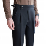 Britų stiliaus kostiumo kelnės vyrams Smart Casual auk&scaron;to juosmens tiesios kelnės Pavasario rudens mada Anglijos kostiumo kelnės Prekės ženklo drabužiai 30 juoda