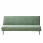 1 vnt. sofos-lovos užvalkalas be porankių, tamprus, sulankstomas, futono užvalkalas, atsparus dulkėms, elastingas, nuimamas, &bdquo;Fundas&ldquo; sofa L (190-210cm) &scaron;viesiai žalios spalvos