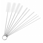 10 vnt / rinkinys nerūdijančio plieno valymo &scaron;epetys, skirtas piktžolių vamzdžiui, &scaron;varus stiklinis kaljanas, rūkantis Cachimba Pipas Fumar maitinimo buteliuko &scaron;epetys balta