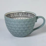 Nordic Style Relief Texture Cup Keraminis puodelis Vandens puodelis Pieno puodelis Kavos puodelis Didelės talpos