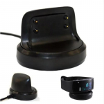 USB įkrovimo laidas Samsung Galaxy Gear Fit 2 R360 / Fit2 Pro R365 i&scaron;maniai apyrankei / apyrankei Dokas Įkroviklio adapterio laidas Stovas juoda