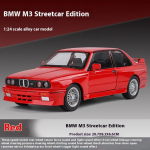 1:24 BMW M3 1988 Gatvės Automobilis Lietaus lydinio Metalo Modelis Automobilis 3 Pavaros Patraukite Atgal Vairo rinkinys Pomėgiai Papuo&scaron;alai Papuo&scaron;alai Berniukai Vaikai Dovana mėlyna