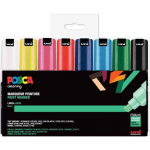 Marqueurs - PC8K - Set de 16 - Pointe large biseaut&eacute;e - Ind&eacute;l&eacute;bile - Multicolore balta