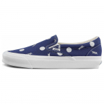 Vans Slip-On LX žemi riedlenčių batai Unisex sportbačiai Balti Mėlyni VN0A45JK84A 43